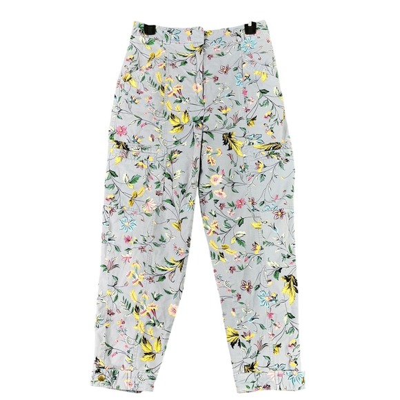 By Anthropologie Pants - Anthropologie Floral Cargo Pants Women 2 Slim Tapered Utility Indie Y2K